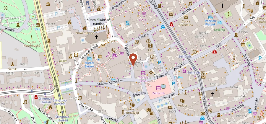 Map showing The Old Town Hall, Brno